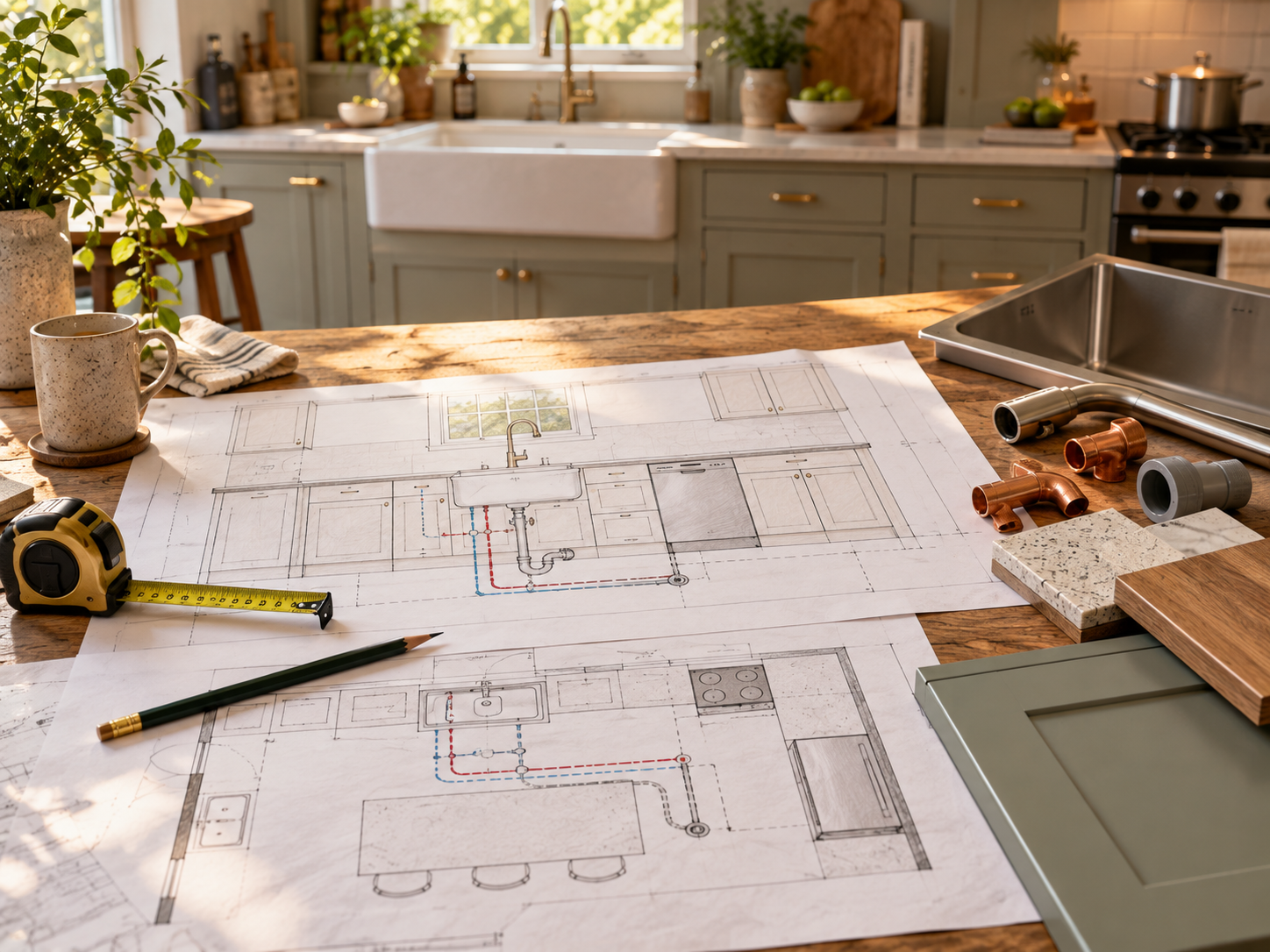 Planning Water & Waste for a Kitchen Layout Change guide artwork